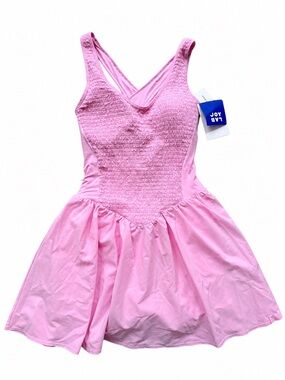 LAB JOY Pink Athletic Dress Built-In Shorts Smocked Tennis Golf Dress NWT